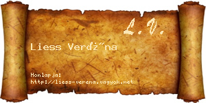 Liess Veréna névjegykártya
